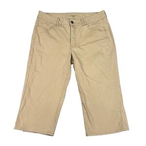 Riders by Lee Womens Size 16 Capri Pants Khaki Stretch Mid Rise Casual Cropped